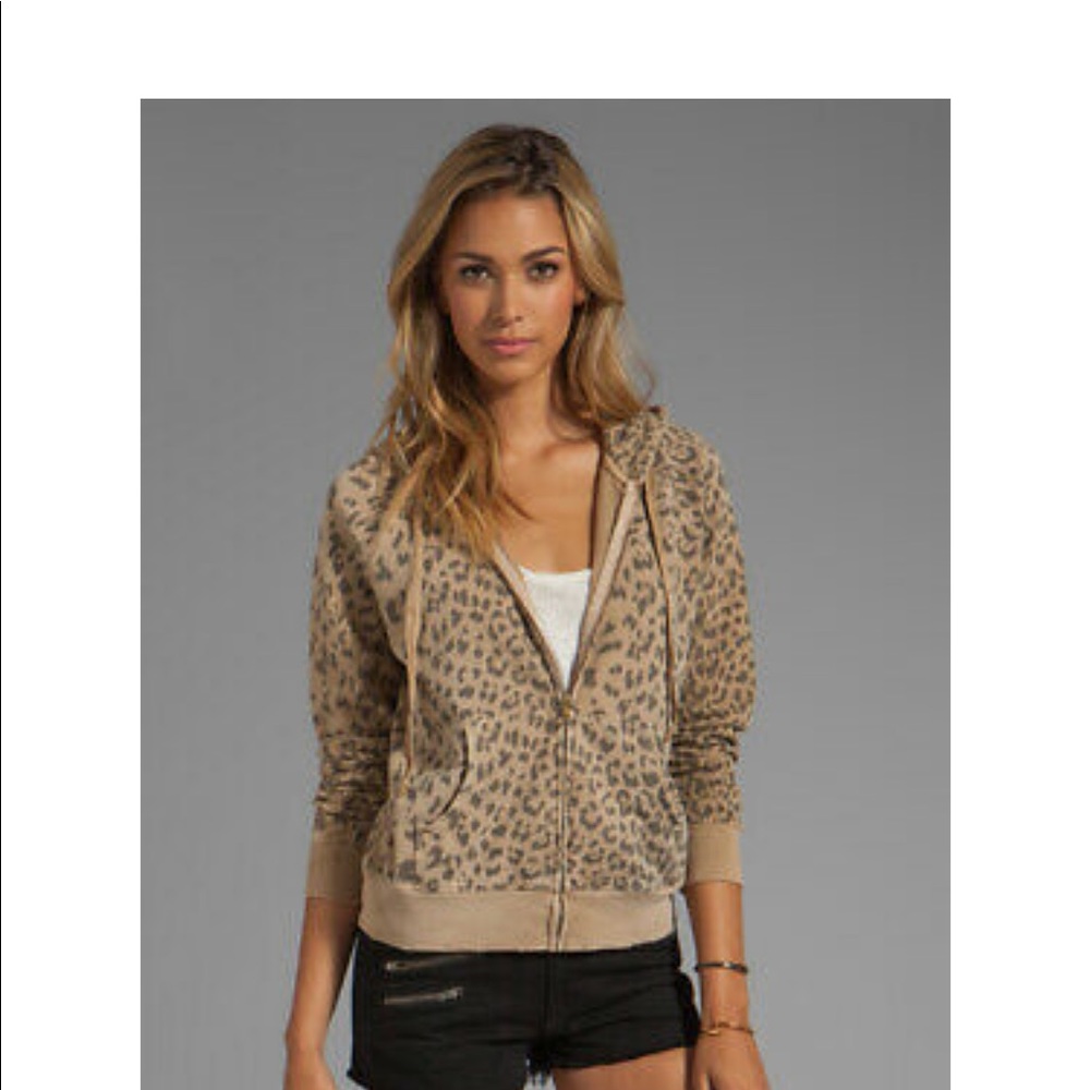 Current/Elliot leopard print zip up